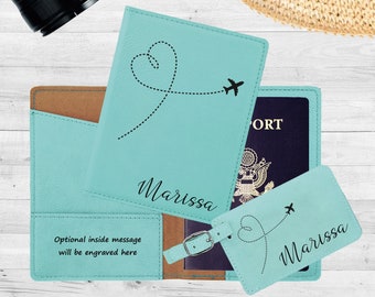 Personalized Passport Holder | Traveler Gift | Custom Passport Cover | Vegan Leather Personalized Wedding Gift | Bridesmaid Basket Gift