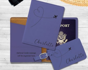 Personalized Passport Holder | Traveler Gift | Custom Passport Cover | Vegan Leather Personalized Wedding Gift | Honeymoon| Bridesmaid Gift