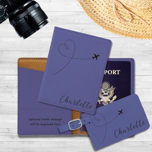 Personalized Passport Holder | Traveler Gift | Custom Passport Cover | Vegan Leather Personalized Wedding Gift | Honeymoon| Bridesmaid Gift