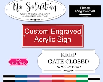 Custom Sign, Front Door Sign, Door Bell Sign, Please Knock Sign, Do Not Ring Bell, Keep Gate Closed, Directional Arrow Sign, No Soliciting