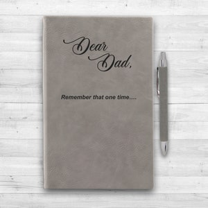 Grief Journal | Remembrance Journal | Memory Journal | Dear Dad | Personalized Vegan Leather Journal for Loved One | Celebration of Life