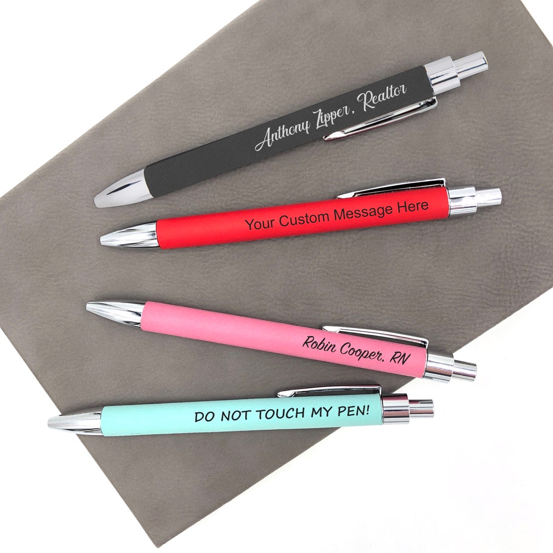 Personalized Pen Gift Custom Engraved Pen Vegan Leather Etsy
