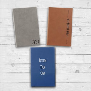 Personalized Vegan Leather Journal with Name | Custom Gratitude Lined Journal Notebook | Customized Vegan Leather Gift | Leatherette Journal