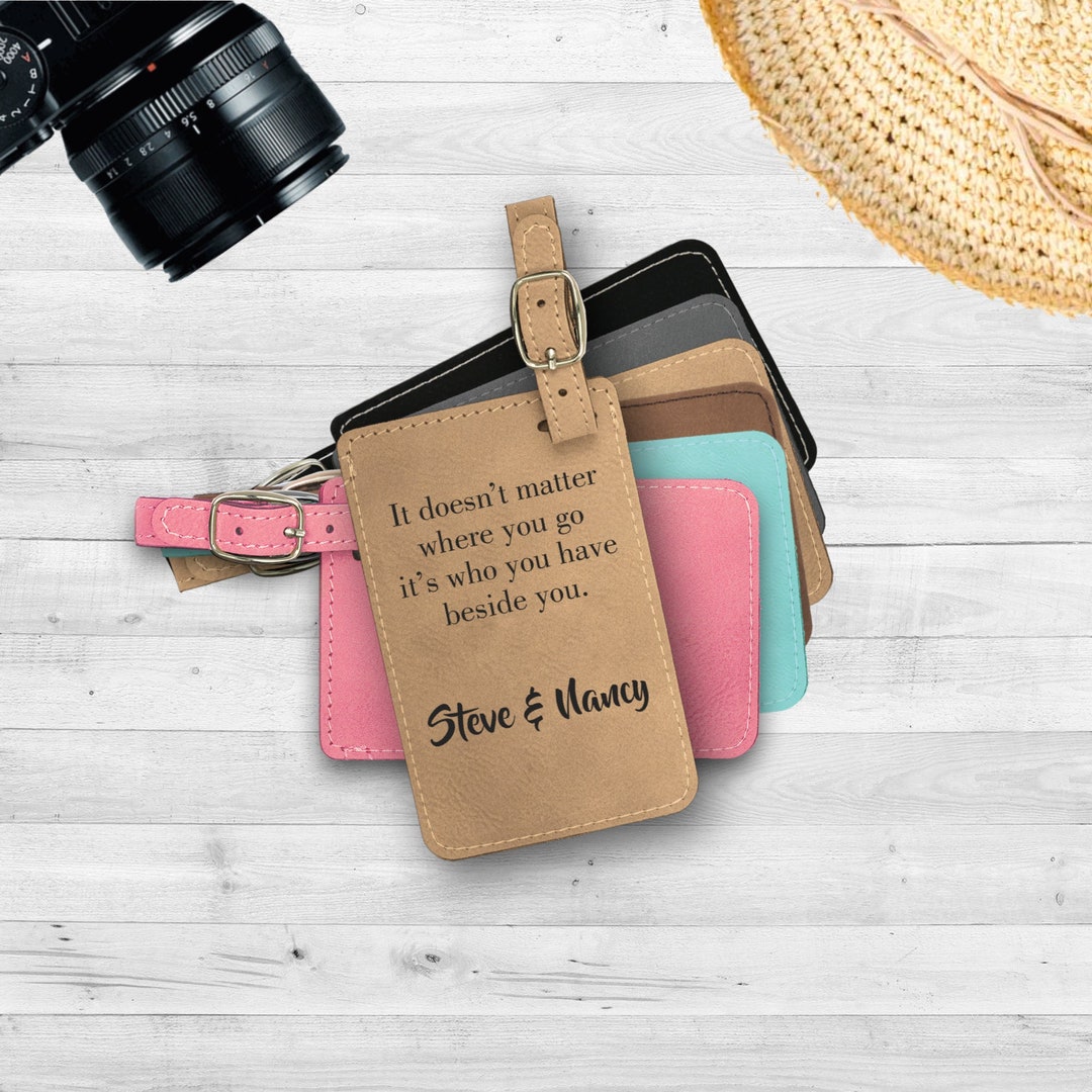 Vegan Leather Luggage Tag It Doesn't Matter Where You Go Etsy