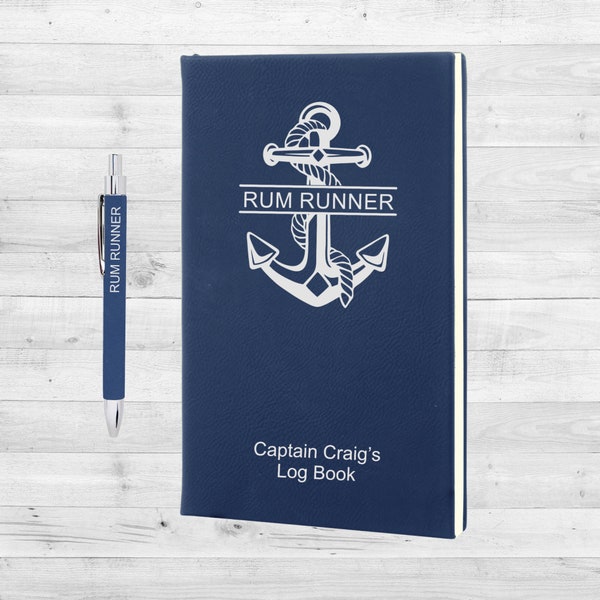 Personalized Boating Journal | Captain's Log | Custom Journal | Travel Journal | Vegan Leather Journal | Writing Journal | Ships Log