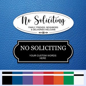 Custom No Soliciting Sign, Engraved Front Door Outdoor Sign, Flexible Acrylic No Rust, Please Knock Sign, Do Not Ring Bell, Doorbell Sign