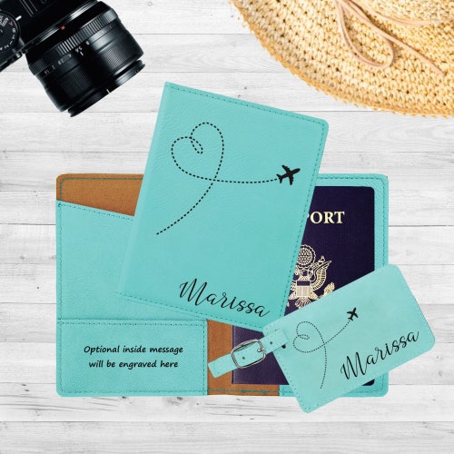 Custom Travel Wallet Leather Passport Cover Personalized Etsy