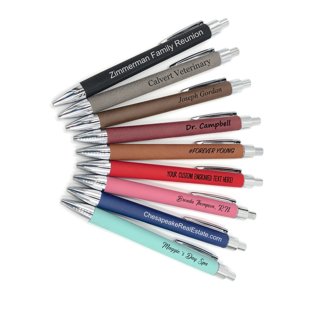 Personalized Pen Vegan Leather Custom Business Pen Etsy