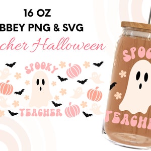 Teacher Gift Halloween Svg,Teacher Halloween Libbey Wrap, Spooky Teacher Glass Wrap Svg,Halloween Teacher Gift , Favorite Teacher Libbey png