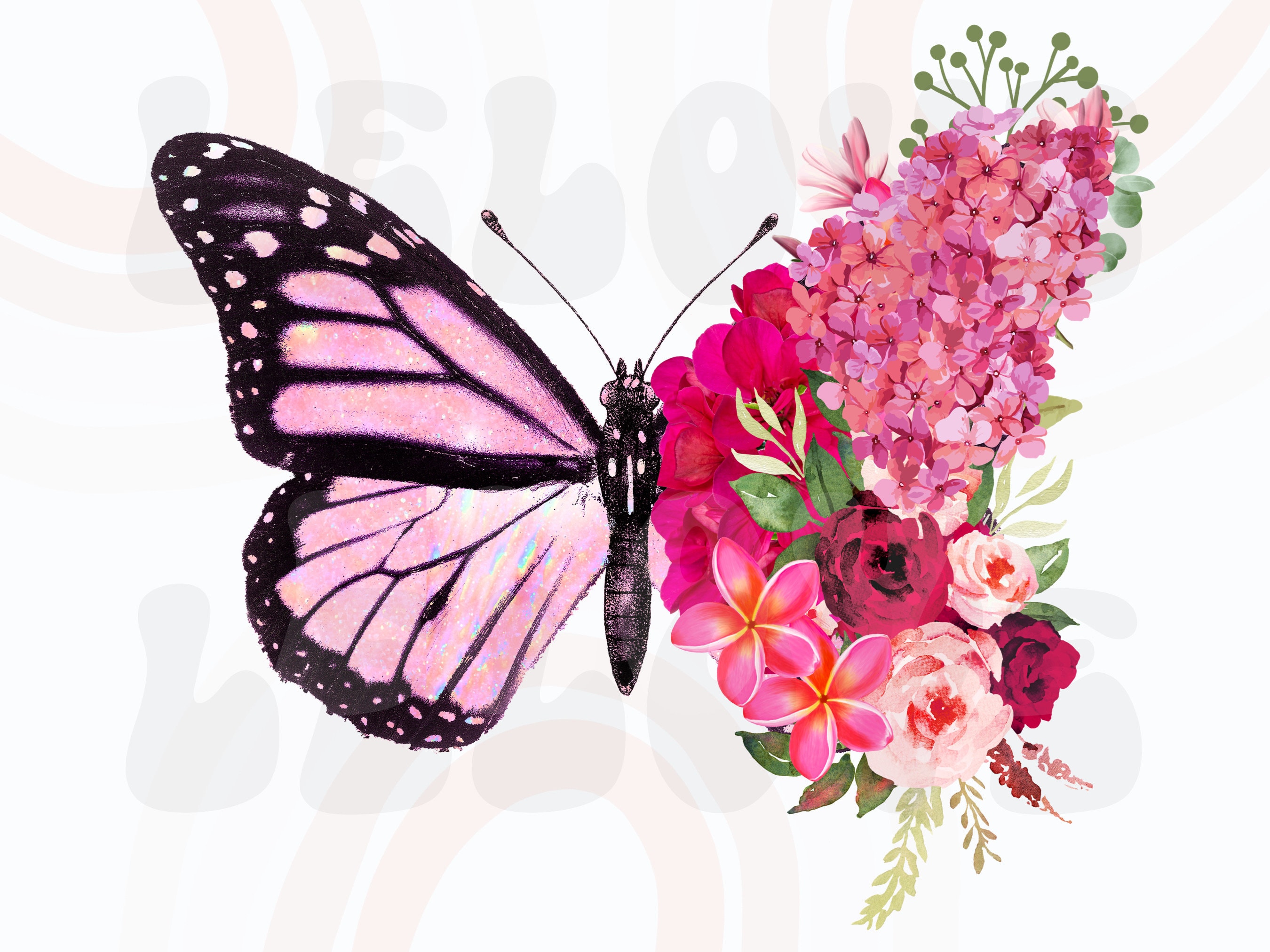 18+ Half Butterfly Half Flower