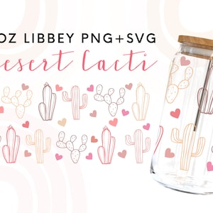 Valentines Libbey Glass 16oz Svg Files,Cactus Clipart Svg, Cactus Svg, Libbey Glass Can Svg, Libbey Glass wrap image 1