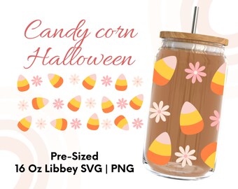 Libbey Glass Wrap,Cute Halloween Glass Wrap Svg, Halloween Bundle Svg, Halloween svg,Candy Corn Beer Can wrap,Witch Hat Libbey Wrap Svg,