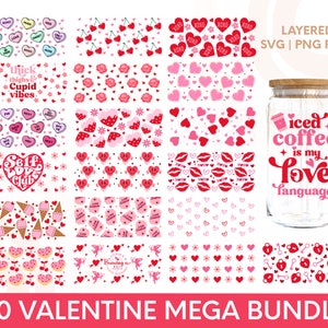 Libbey Valentines Bundle,Valentines’s Day Glass Libbey Can Bundle,Libbey Glass Wrap,Valentines Libbey Wrap, Valentine Bundle Svg,Valentine
