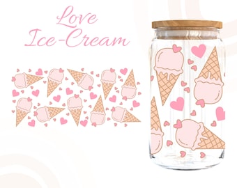 Valentines  Libbey Glass Wrap,Beer Glass svg,Love Ice-Cream Libbey Glass Svg, Libbey Glass,Heart Cherries Libbey Glass,Valentines svg