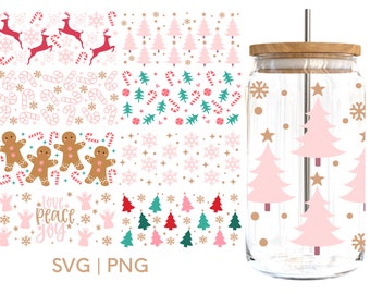 Noël Libbey Svg Bundle, Noël Verre Can Bundle, Libbey Glass Wrap, Noël Libbey Wrap Svg, Noël Bundle Svg, Cadeau pour elle