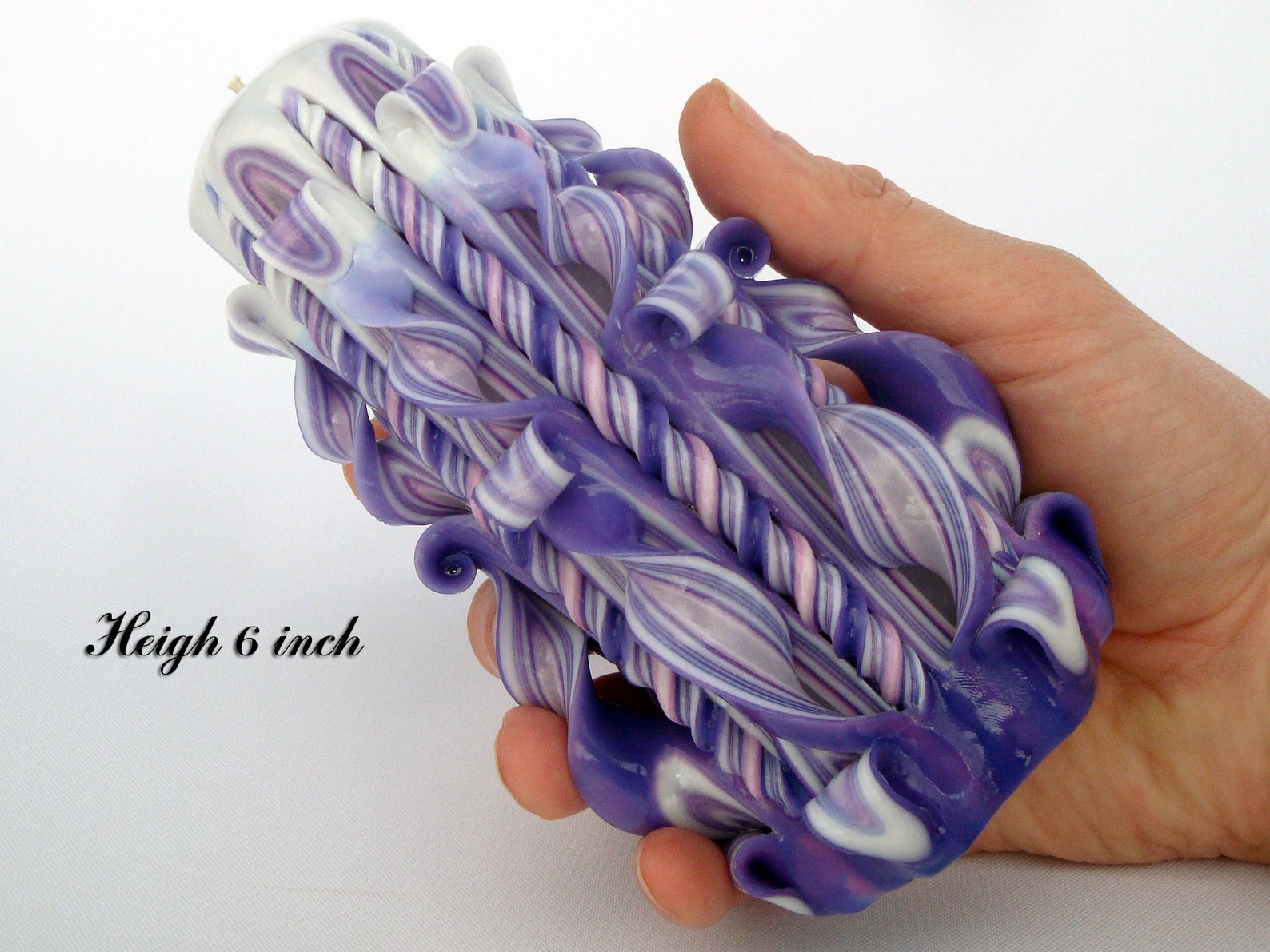 Purple Carved Candle for Girlfriend. Interior Candle Etsy