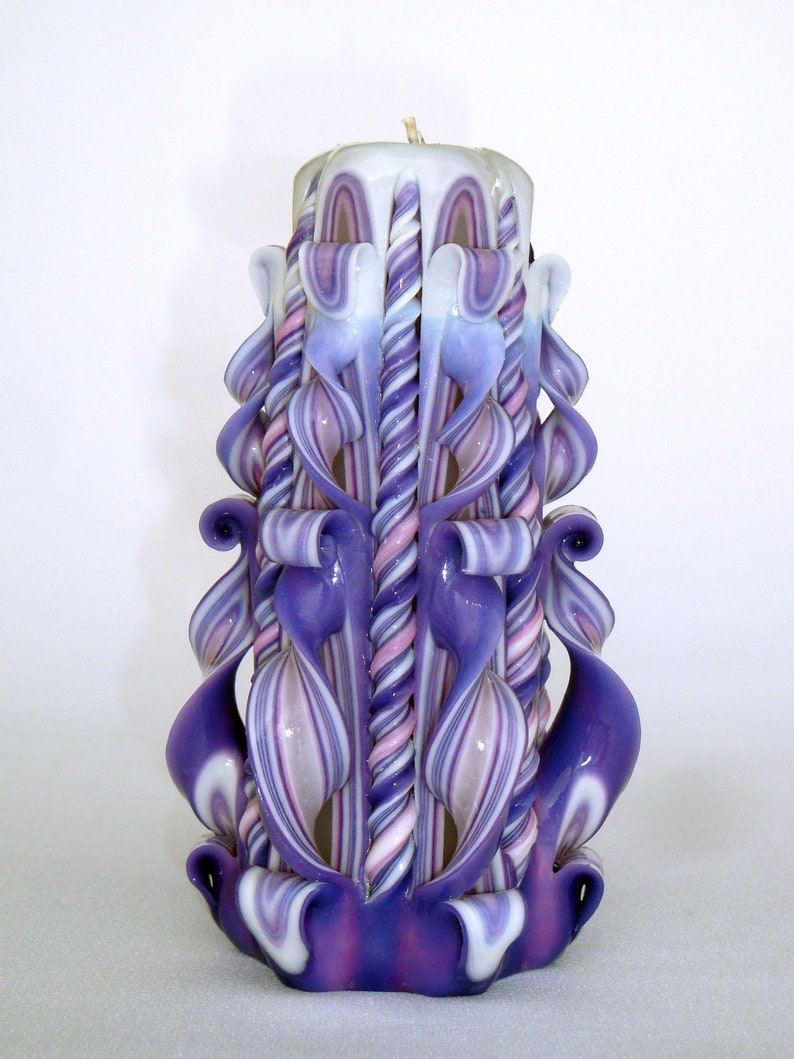 Purple Carved Candle for Girlfriend. Interior Candle Etsy