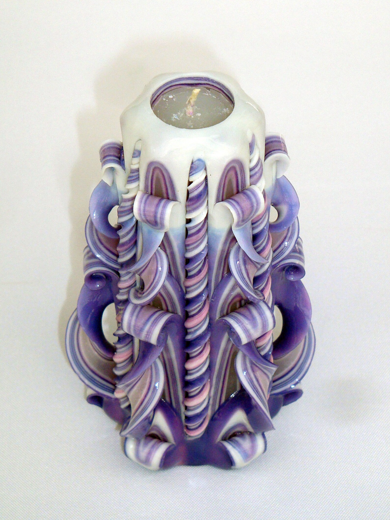 Purple Carved Candle for Girlfriend. Interior Candle Etsy