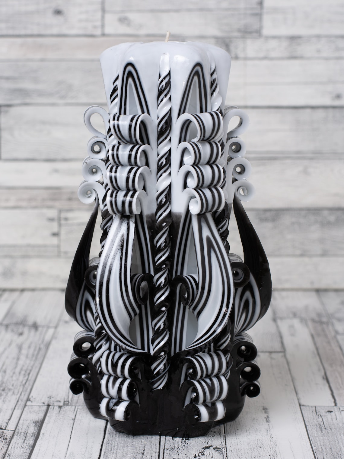 Carved candles black and white set perfect birthday gift. Etsy