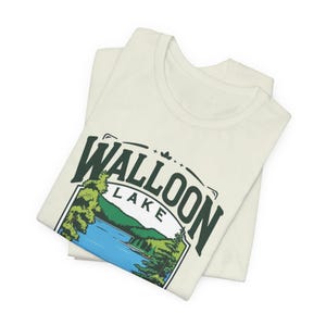 Walloon Lake Unisex T-Shirt – Michigan Lake Life Shirt with Trees & Water Design, Northern Michigan Tee