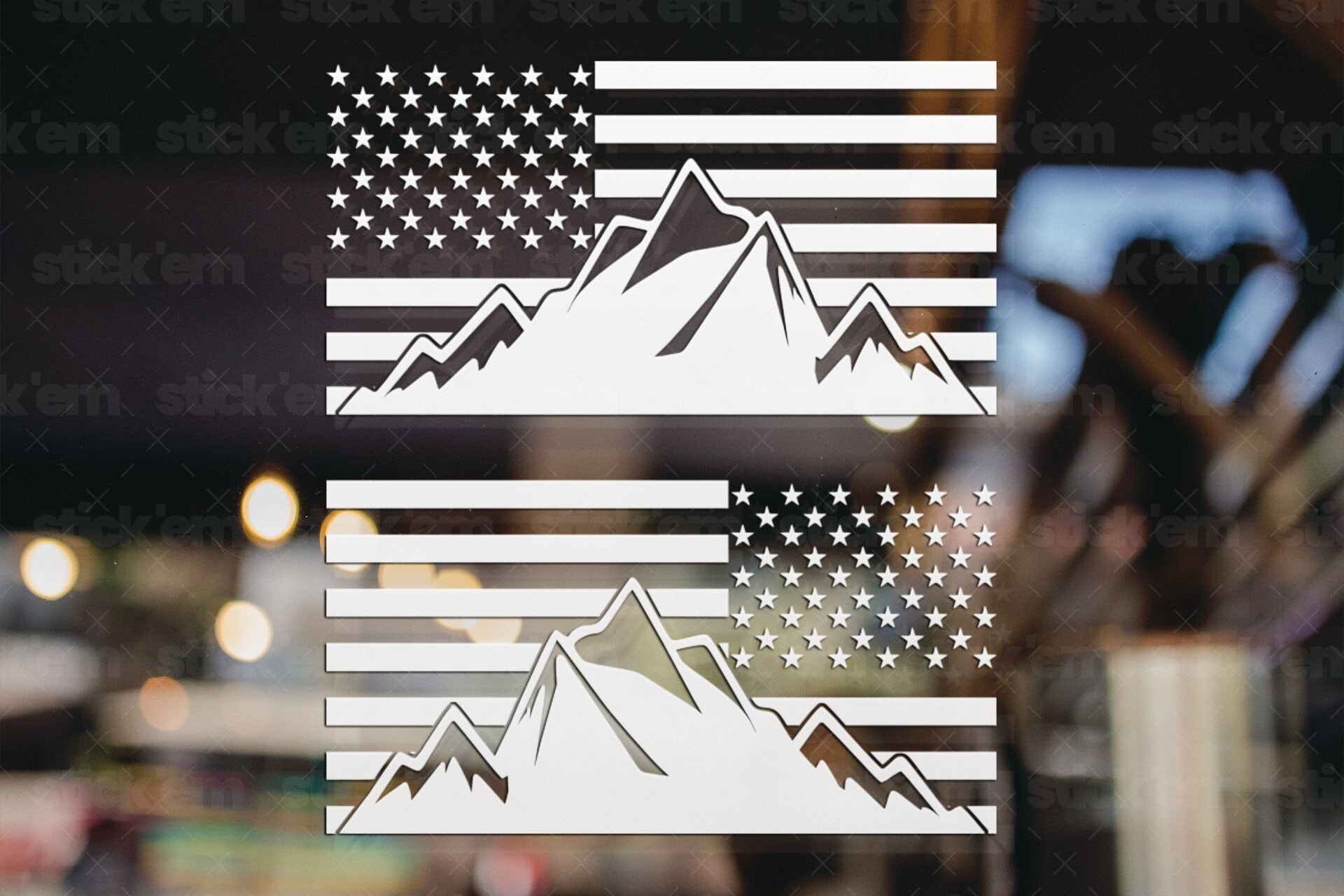 USA & Azerbaijan Flag Bumper Stickers - 3x2 Inch Vinyl Decals 2-Pack For Cars & Windows