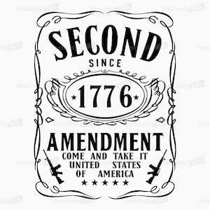 2nd Amendment SVG Digital File + Commercial Use License. *Not a Physical item*