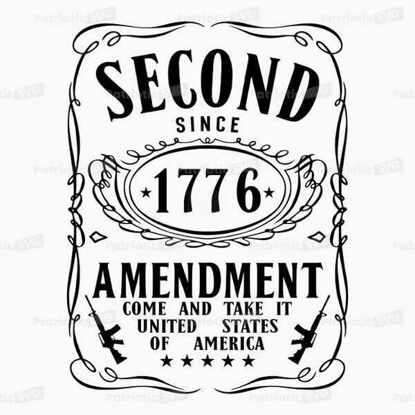2nd Amendment SVG Digital File + Commercial Use License. *Not a Physical item*