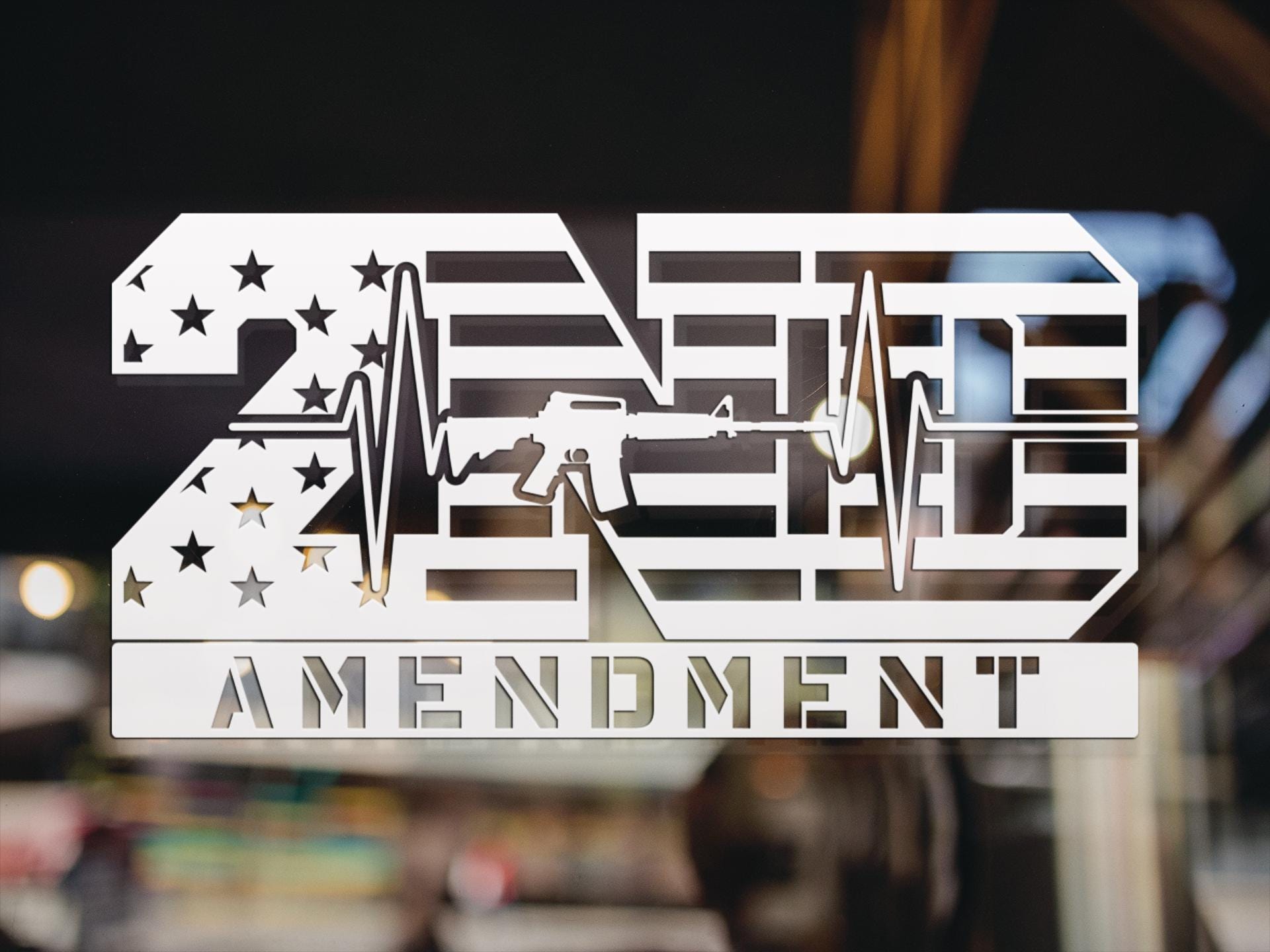 2nd Amendment Stars and Stripes Decal, Available in Many Sizes and Colors, 2A Decal, Patriotic Decal, Vinyl Decal, Car Window Decal