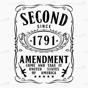 2nd Amendment SVG Digital File + Commercial Use License. *Not a Physical item*