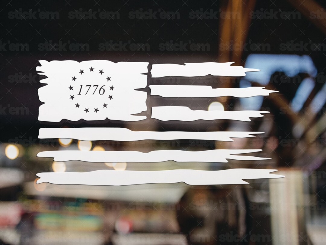 Distressed 1776 American Flag Decal Available in Many Sizes - Etsy