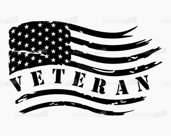 Distressed Veteran Flag SVG Digital File + Commercial Use License. *Not a Physical item*