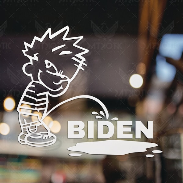 Piss On Biden Decal, Available in Many Sizes and Colors, F*ck Biden Decal, Patriotic Decal, Vinyl Decal, Car Window Decal