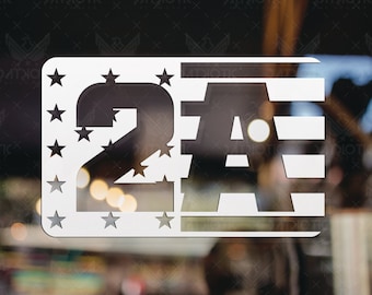 PRO 2nd Amendment Flag Decal, Available in Many Sizes and Colors, 2A Decal,  Patriotic Decal,  Vinyl Decal, Car Window Decal