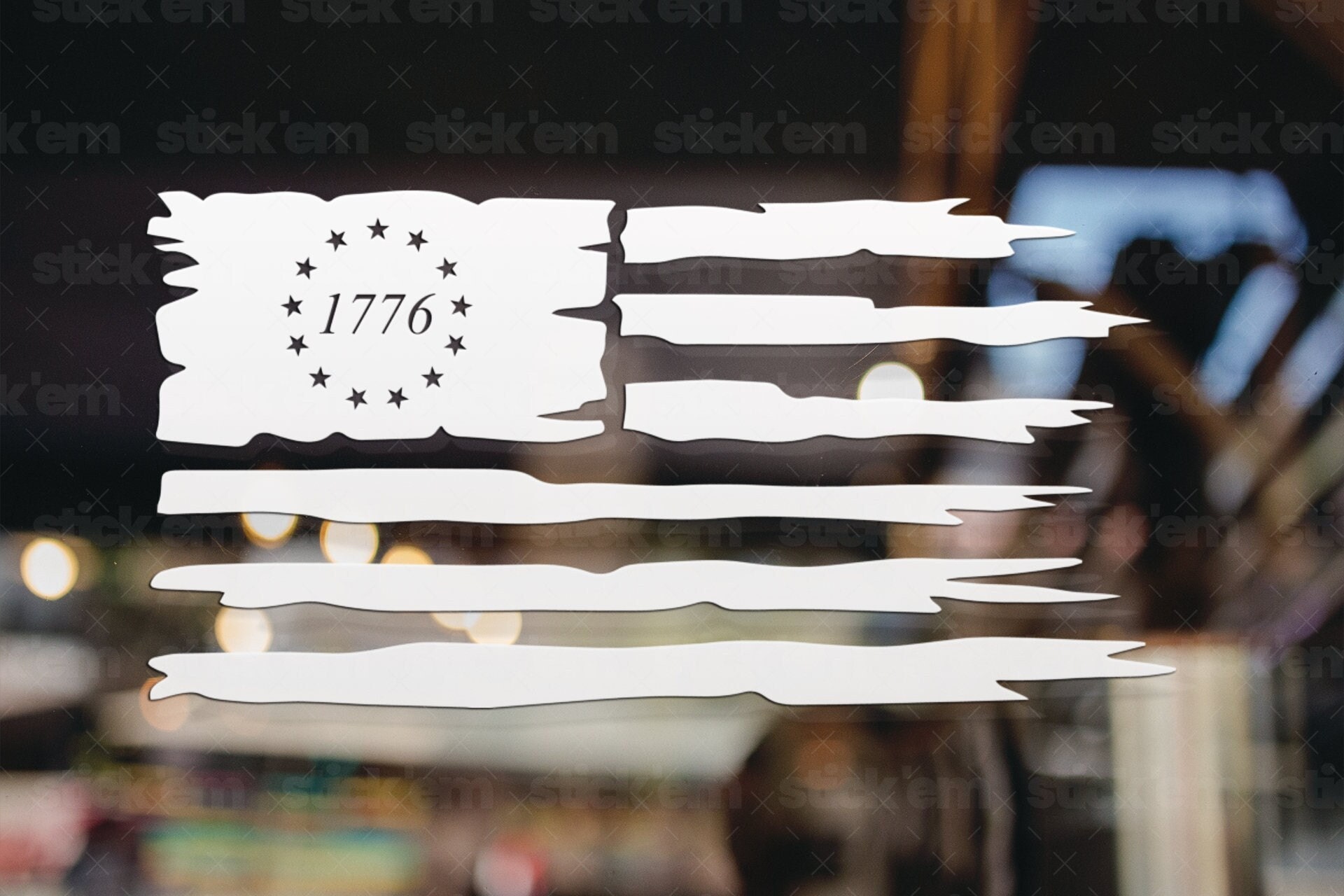 Distressed 1776 American Flag Decal, Available in Many Sizes and Colors ...