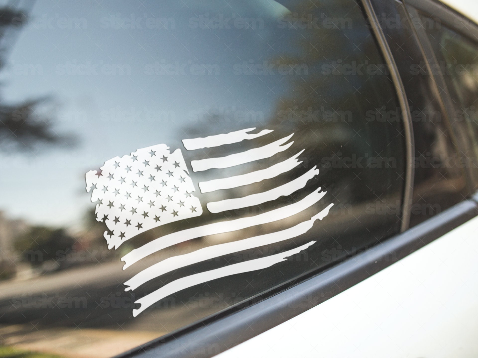 Distressed Waving Flag Decal, Available in Many Sizes and Colors, Flag ...