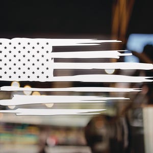 Distressed American Flag Decal, Available in Many Sizes and Colors, Tattered Flag Decal, Patriotic Decal, Vinyl Decal, Car Window Decal