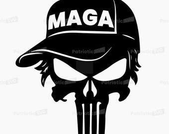 MAGA Trump Skull SVG Digitale Dateien + Lizenz für kommerzielle Nutzung. *Kein Physisches Produkt*