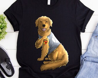 Golden Retriever T-Shirt, ich liebe Mama Tattoo, Muttertag, Mama Geburtstagsgeschenk, beste Mama jemals Geschenk, Golden Retriever Mama, Hund Mama, Hund Mama