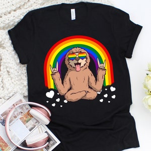 Sloth Gay Pride Rainbow Shirt, LGBT Tee, LGBTQ Shirt, Sloth Lover Gift, Bisexual Gifts, Love Is Love, Pride Flag Shirt, Unisex LGBT Clothing