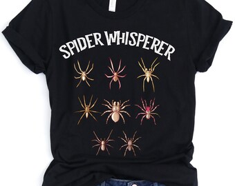 Spider Whisperer T-Shirt, Funny Spider Shirt, Arachnology Tee, Gift For Arachnologist, Arachnid Lover Shirt, Spider Breeder Gift Idea