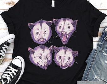 Possum Faces T-Shirt, Funny Opossum Shirt, Tee For Opossum Lover, Trash Meme Apparel, Fake Your Death, Live Weird, Ugly Street Cats Gift