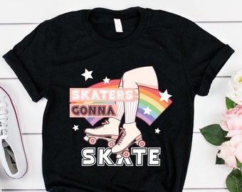 Skaters gaan naar Skate | T-shirt, vintage, trendy shirt, grafisch t-shirt, beste vriend cadeau, roller derby, rolschaatsen, schaatsen, jaren '90