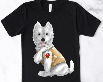 Westie T-Shirt, ich liebe Mama Tattoo, Muttertag, West Highland White Terrier, beste Mama überhaupt, Westie Mom, Hund Mama, Hundeliebhaber, Hund Mama AF