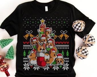 Corgi Christmas Tree | Corgi Shirt | Women Christmas T Shirt | Men's Christmas T Shirt | Ugly Christmas Sweater  | X-Mas Shirt  | Dog Mama