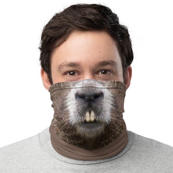 Masque de visage de castor, Gaiter de cou, couverture de visage lavable et réutilisable, costume d’animal drôle, Balaclava, Bandanna, écharpe de snood, Unisex