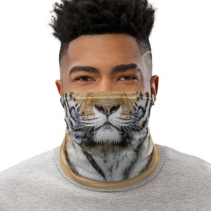 Tiger Neck Gaiter, Washable Face Mask Adult, Tiger Stripes, Tiger Costume, Big Cats, Tiger Lover Party Gift, Face Covering, Balaclava Wrap