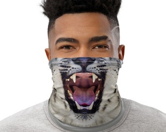 Schnee Leopard Hals Gaiter, waschbare Gesichtsmaske Erwachsene, wiederverwendbare Gesichtsabdeckung, Multi-Purpose, Balaclava, Bandanna, tubular Halsschal, Unisex