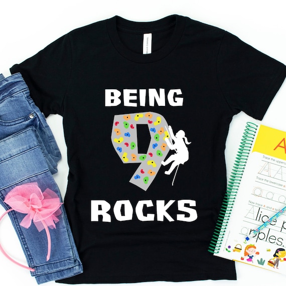 9 Year Old Rock Climbing Birthday Party 9th Birthday Shirt 9 Year Old Rock Climbing Birthday Party 9th Birthday Shirt