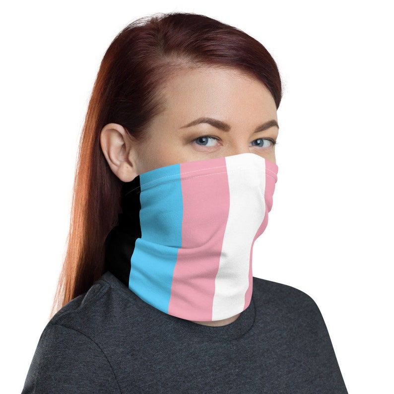 Transgender Pride Flag Face Mask, Trans Pride Neck Gaiter, Washable ...