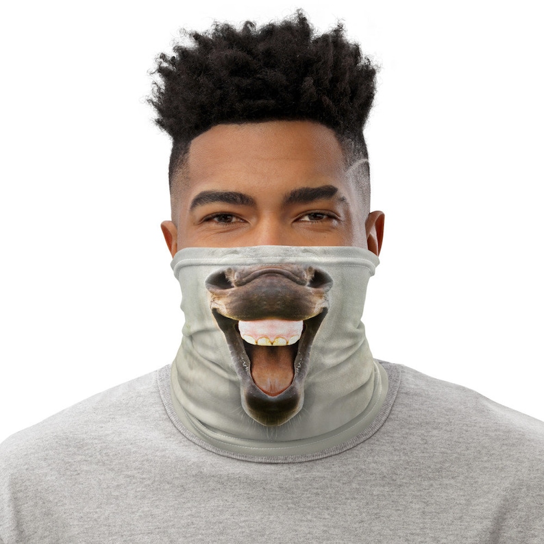 White Horse Face Mask Neck Gaiter for Men Women Adults Funny Etsy